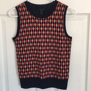 NWT JCrew harlequin merino wool sweater vest
